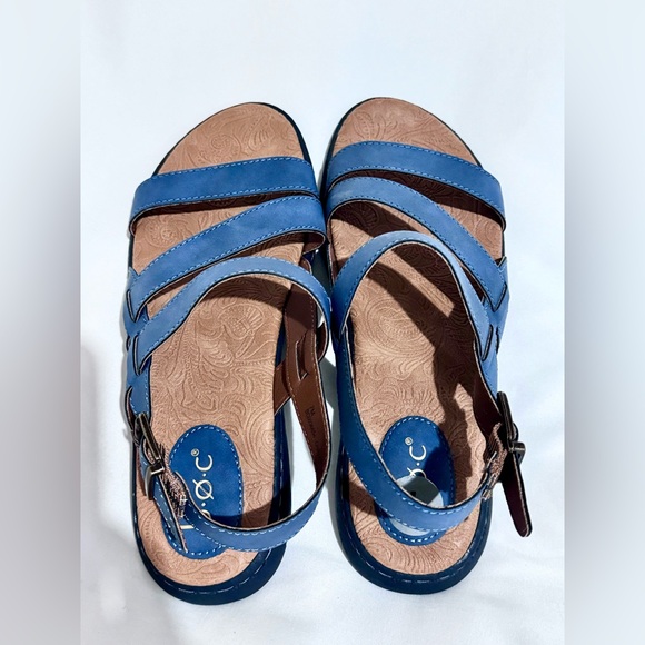 BOC BORN CONCEPTS Blue Strap Slip-On Slides Sandals Size 7 - Picture 3 of 8